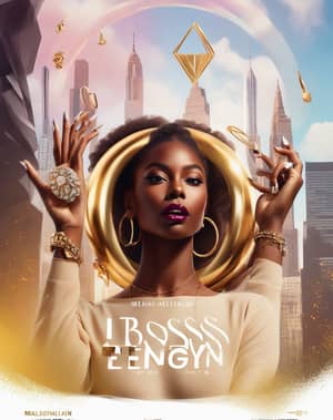 Create trendy and stylishglam aesthetics, gold jewelry, hoop earrings, long acrylic nails, lip gloss, bold accessories, and confident poses. Think melanin magic, boss girl energy, self-love, and empowering visuals with a luxurious vibe. Include bold colors like gold, burgundy, emerald, black, and blush pink. Themes should feel fun, fierce, and fashionable , in Christmas style