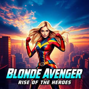 Marvel comic style of a female with blonde hair