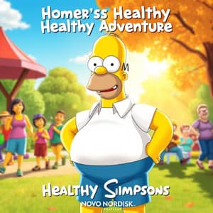 Create an ad for weightloss medicin from Novo Nordic with Homer Simpson promoting it
