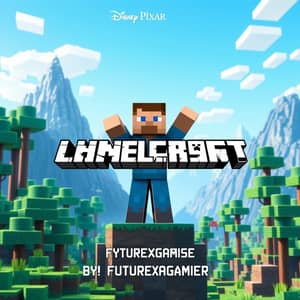 Make A minecraft SMP logo with This text "LONELY SMP BY FUTUREXGAMER" (blue theme) with transparent background 