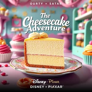 hazme una imagen hiper realista de un trozo de tarta de queso en un plato