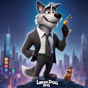 Linnux is a Wolf From the 2016 Film Rock Dog, He Appears to be Wearing a Dress Shirt, Long Pants Below The Knees, Plain Charcoal Socks, And Leather Dress Shoes with Laces.