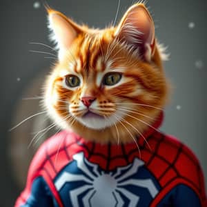 Make a ginger cat as spiderman

